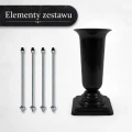 Pomnik plastikowy LUX Grawer + tablica + krzyż + wazon