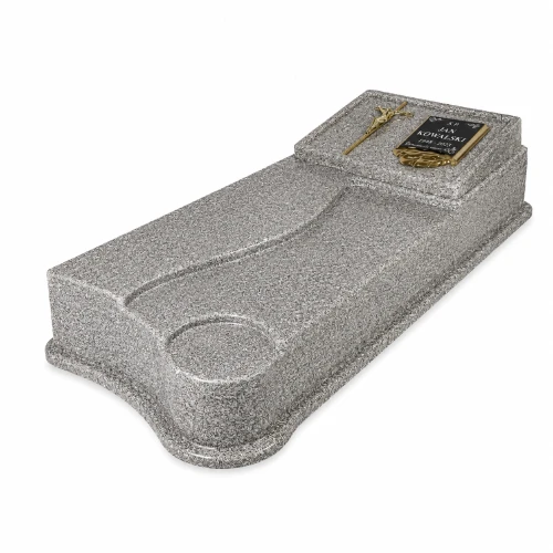 Pomnik plastikowy Harmony GRANIT + tabliczka + krzyż + wazon