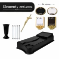 Pomnik plastikowy Harmony CZARNY + tabliczka + krzyż + wazon