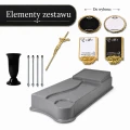Pomnik plastikowy Harmony SZARY + tabliczka + krzyż + wazon