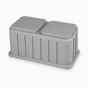 Plastikowa nisza na urnę dwukomorowa SZARA