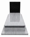 Nagrobek granitowy z płytą stojącą ZL-2 New Viscount White Angola Black