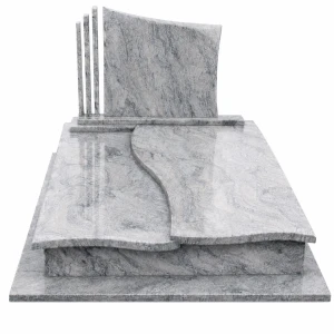 Nagrobek granitowy podwójny - 76 - 200cm x 160cm - Juparana Viscount White
